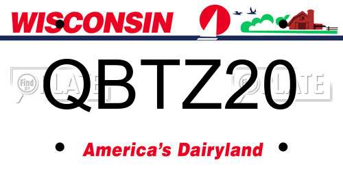 QBTZ20 Wisconsin License Plate
