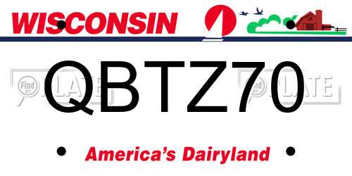 QBTZ70 Wisconsin License Plate