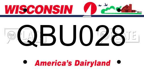 QBU028 Wisconsin License Plate