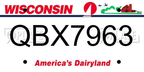QBX7963 Wisconsin License Plate
