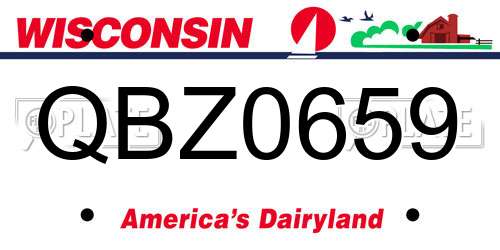 QBZ0659 Wisconsin License Plate