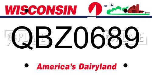 QBZ0689 Wisconsin License Plate