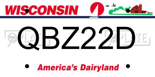 QBZ22D Wisconsin License Plate