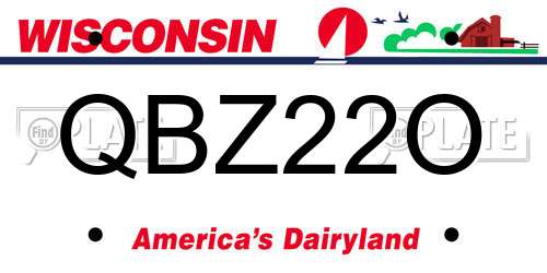 QBZ22O Wisconsin License Plate