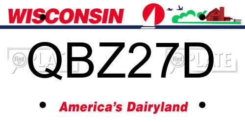 QBZ27D Wisconsin License Plate