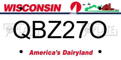 QBZ27O Wisconsin License Plate