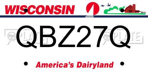 QBZ27Q Wisconsin License Plate