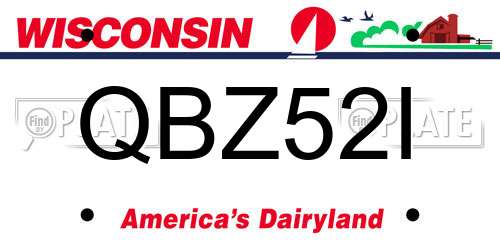 QBZ52I Wisconsin License Plate