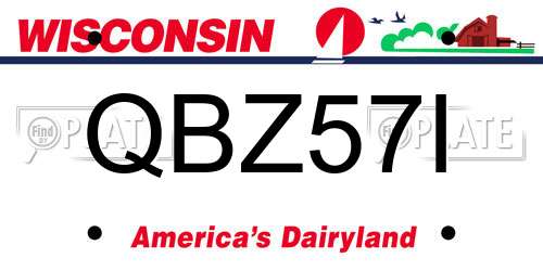 QBZ57I Wisconsin License Plate