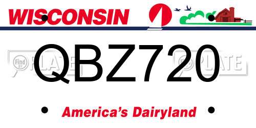 QBZ720 Wisconsin License Plate