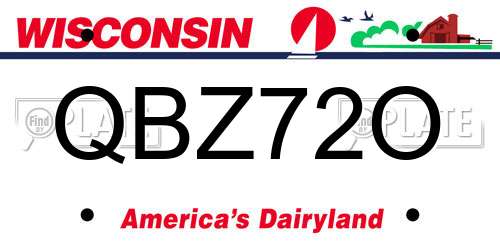 QBZ72O Wisconsin License Plate