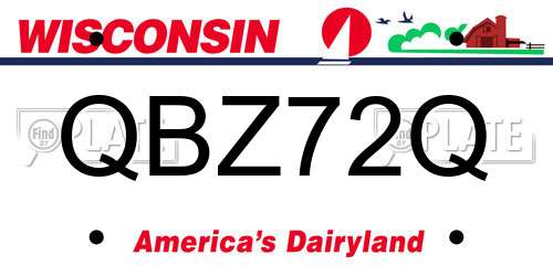 QBZ72Q Wisconsin License Plate