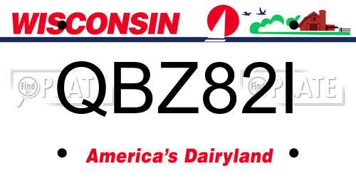 QBZ82I Wisconsin License Plate