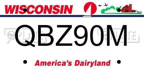 QBZ90M Wisconsin License Plate