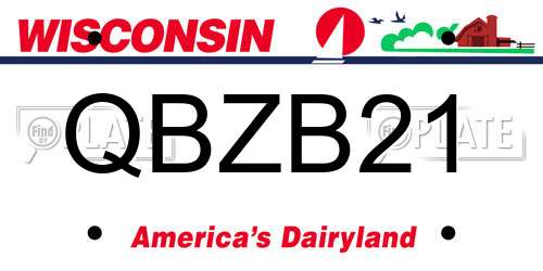 QBZB21 Wisconsin License Plate