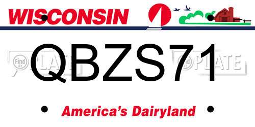 QBZS71 Wisconsin License Plate