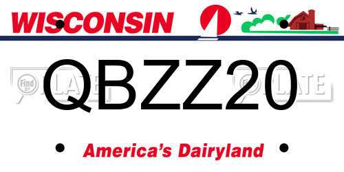 QBZZ20 Wisconsin License Plate