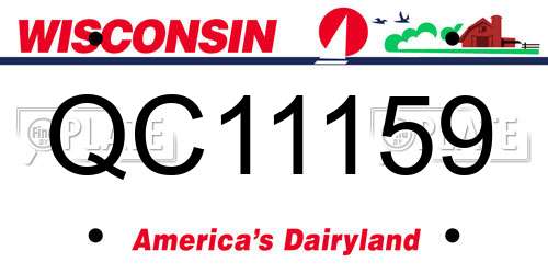 QC11159 Wisconsin License Plate