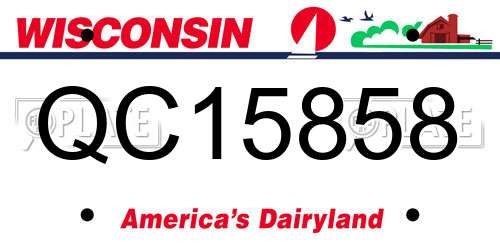 QC15858 Wisconsin License Plate