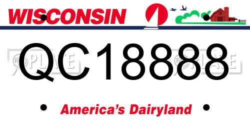 QC18888 Wisconsin License Plate