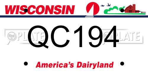QC194 Wisconsin License Plate