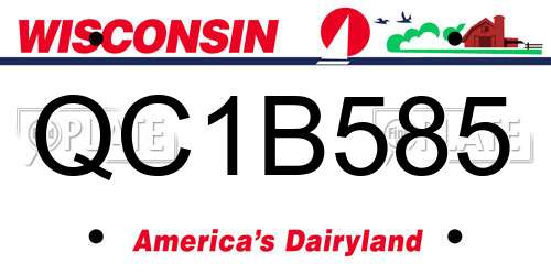 QC1B585 Wisconsin License Plate