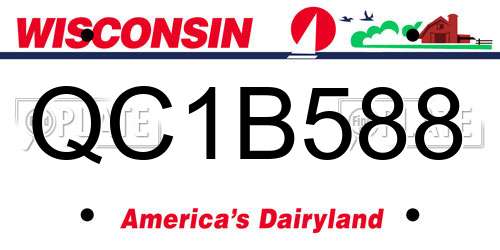 QC1B588 Wisconsin License Plate