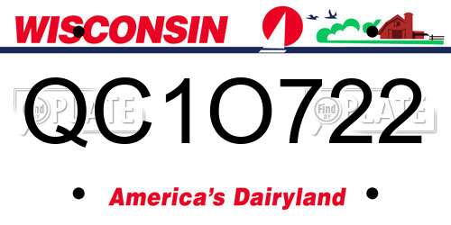 QC1O722 Wisconsin License Plate