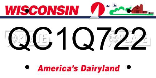 QC1Q722 Wisconsin License Plate