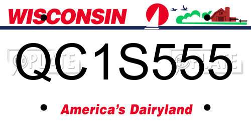 QC1S555 Wisconsin License Plate