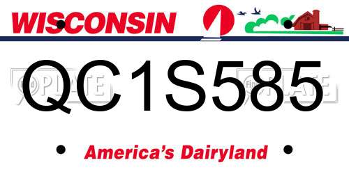 QC1S585 Wisconsin License Plate
