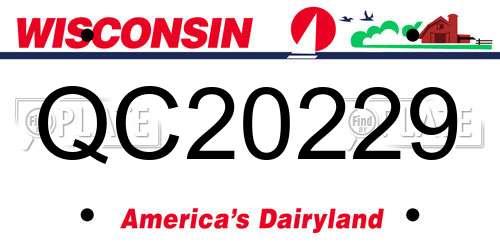 QC20229 Wisconsin License Plate