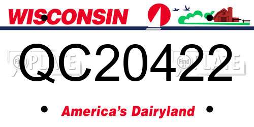 QC20422 Wisconsin License Plate