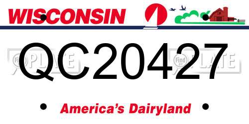 QC20427 Wisconsin License Plate