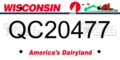 QC20477 Wisconsin License Plate