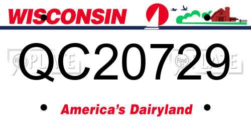 QC20729 Wisconsin License Plate