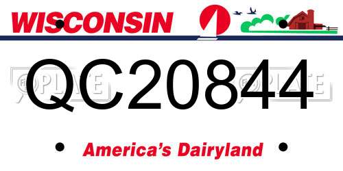 QC20844 Wisconsin License Plate