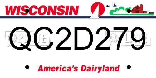 QC2D279 Wisconsin License Plate