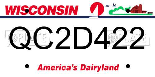 QC2D422 Wisconsin License Plate