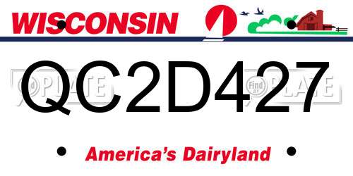 QC2D427 Wisconsin License Plate