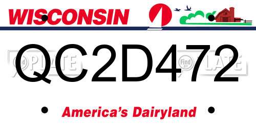 QC2D472 Wisconsin License Plate