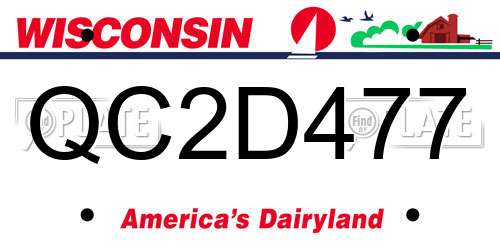 QC2D477 Wisconsin License Plate