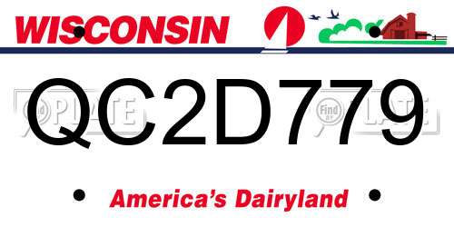 QC2D779 Wisconsin License Plate