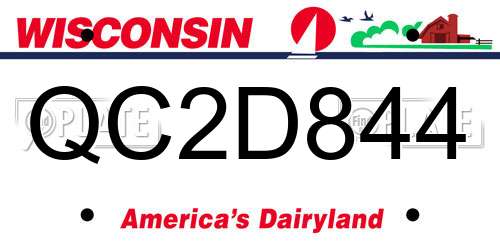 QC2D844 Wisconsin License Plate