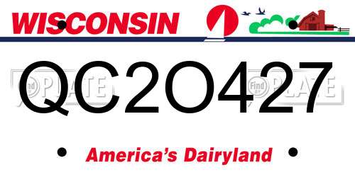 QC2O427 Wisconsin License Plate