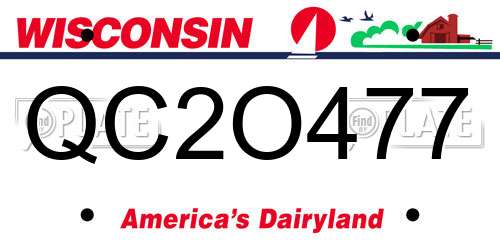 QC2O477 Wisconsin License Plate