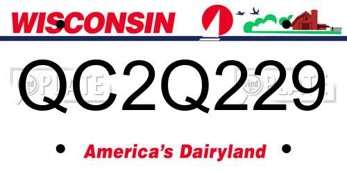 QC2Q229 Wisconsin License Plate