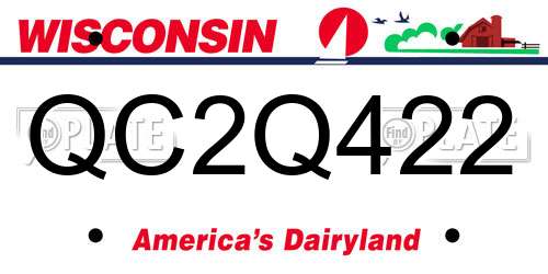 QC2Q422 Wisconsin License Plate