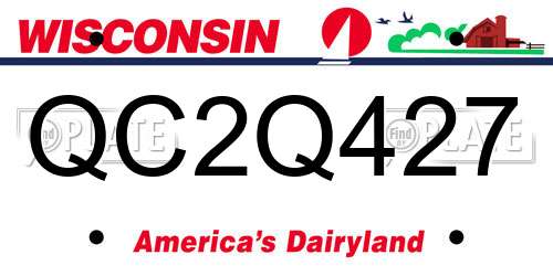 QC2Q427 Wisconsin License Plate
