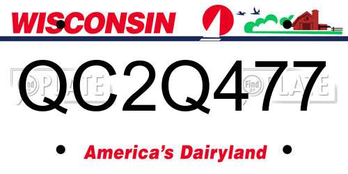 QC2Q477 Wisconsin License Plate
